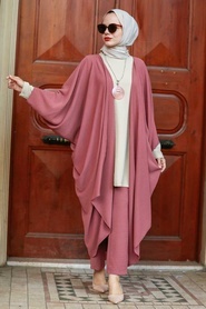 Dark Dusty Rose Hijab Triple Suit 5175KGK - Thumbnail