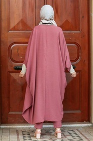 Dark Dusty Rose Hijab Triple Suit 5175KGK - Thumbnail