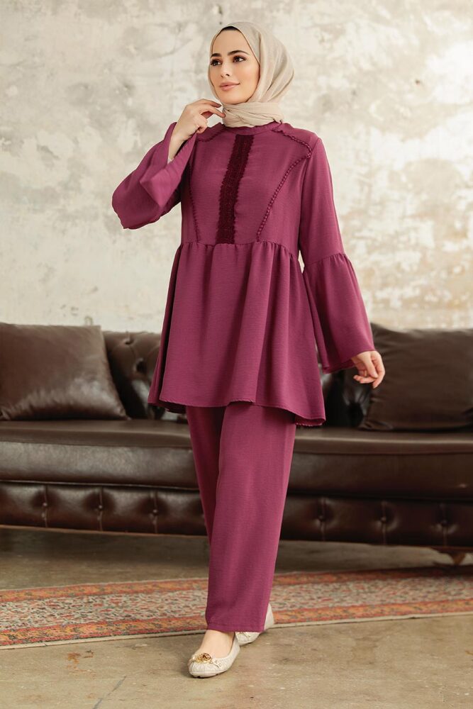 Dark Dusty Rose Muslim Dual Suit 6250KGK - 2