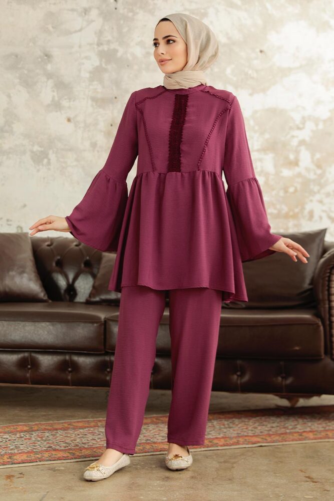 Dark Dusty Rose Muslim Dual Suit 6250KGK - 1