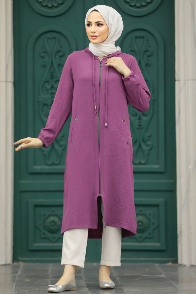 Dark Dusty Rose Women Coat 539KGK - 2