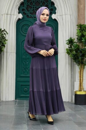 Dark Lila Hijab For Women Dress 3590KLILA - 3