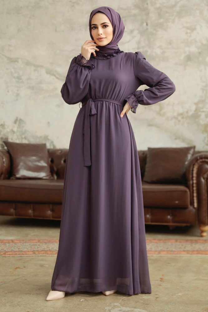 Dark Lila Plus Size Dress 2971KLILA - 1