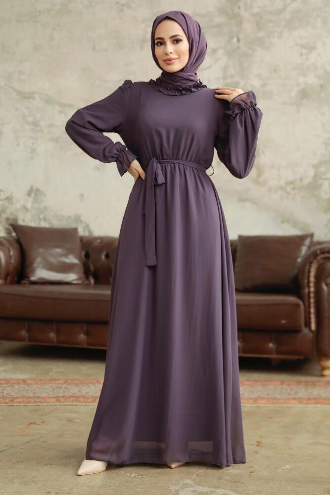 Dark Lila Plus Size Dress 2971KLILA - 2