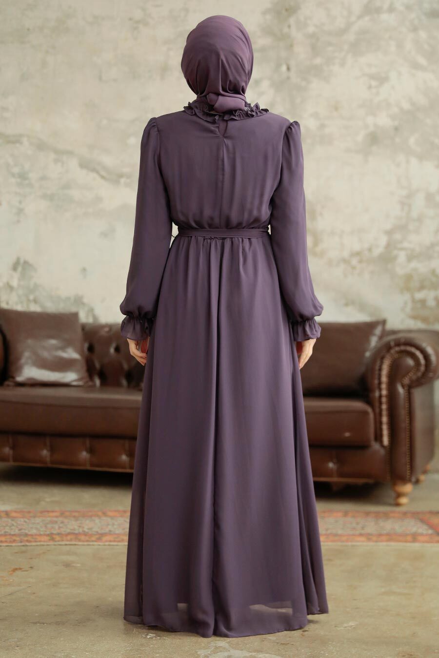 Neva Style - Dark Lila Plus Size Dress 2971KLILA