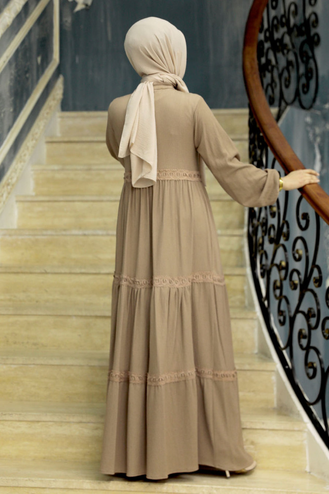 Dark Mink Modest Dress 5842KV - 4
