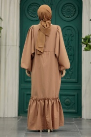 Neva Style - Dark Mink Muslim Dress 57341KV - Thumbnail