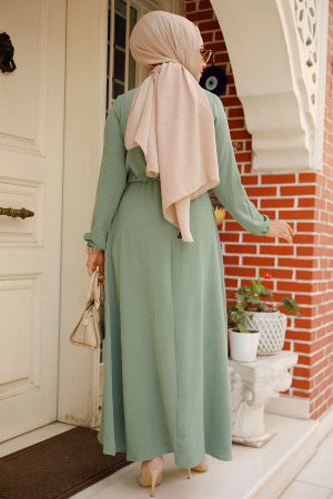 Dark Mint Long Sleeve Dress 6314KMINT - 3