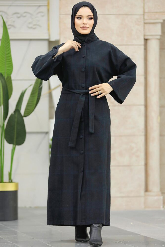 Neva Style - Dark Navy Blue High Quality Coat 5945KL - 2