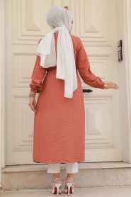 Neva Style - Dark Salmon Pink Hijab Kimono 457KSMN - Thumbnail