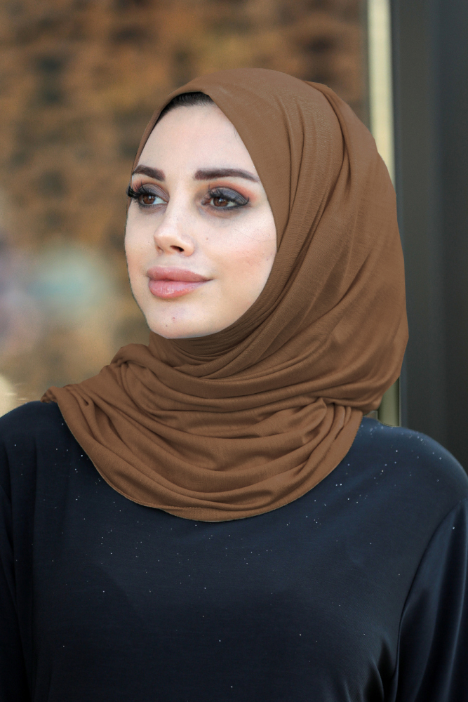 Dark Sunuff Colored Hijab Shawl 7528KTB - 1