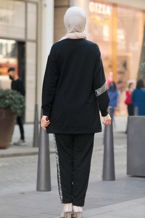  Desenli Gümüş Tesettür İkili Takım 6810GMS - 5