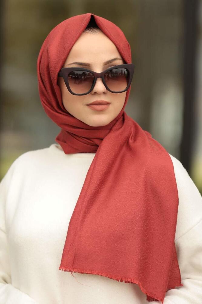 Neva Style - Desenli Kiremit Şal 7512KRMT - 1