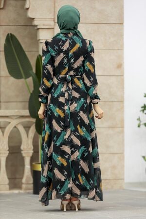 Neva Style - Desenli Mint Tesettür Elbise 27930MINT - 3