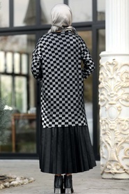 Neva Style - Desenli Siyah Tesettür Tunik 43880S - Thumbnail