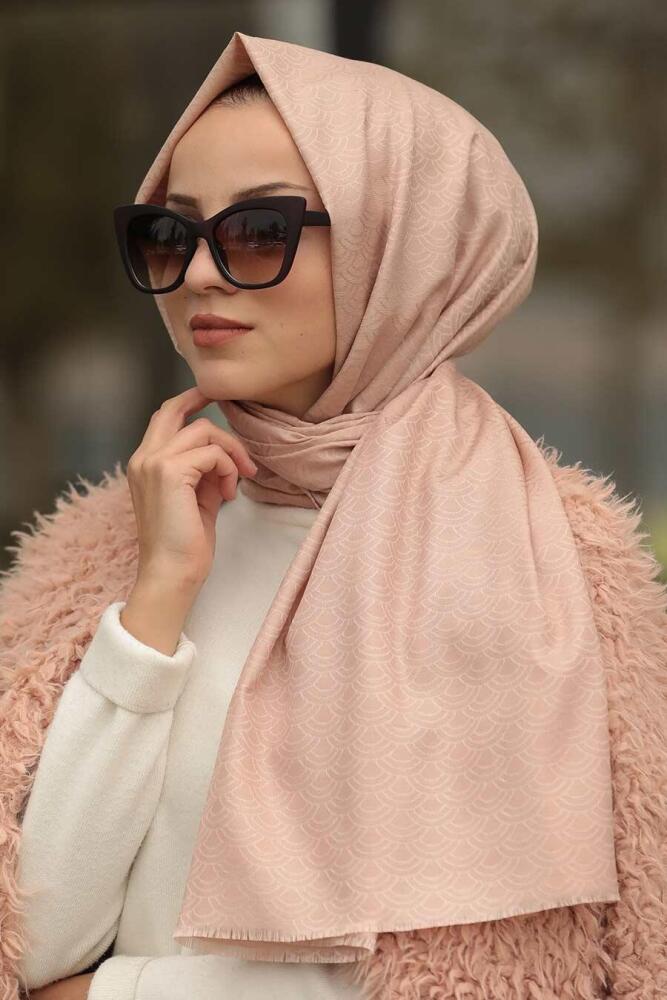 Neva Style - Desenli Somon Şal 7512SMN - 1