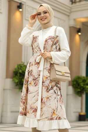 Desenli Tesettür Kimono 86510DSN - NEVA STYLE