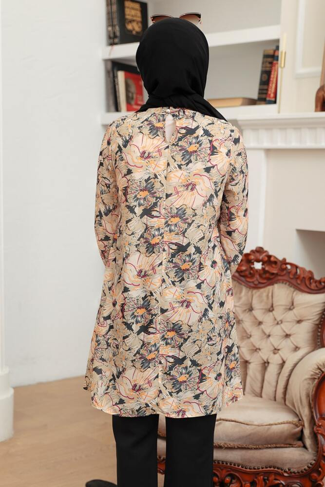 Neva Style - Desenli Tesettür Tunik 5713DSN2 - 3