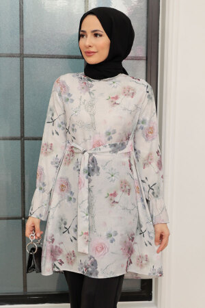 Neva Style - Desenli Tesettür Tunik 5713DSN4 - 1