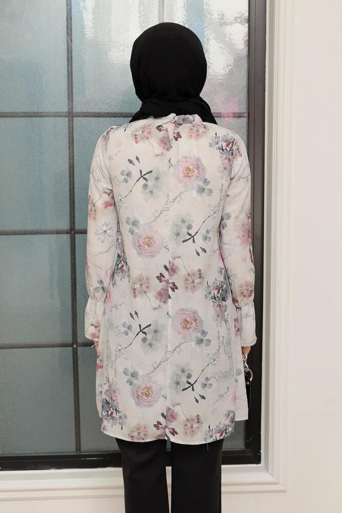 Neva Style - Desenli Tesettür Tunik 5713DSN4 - 2