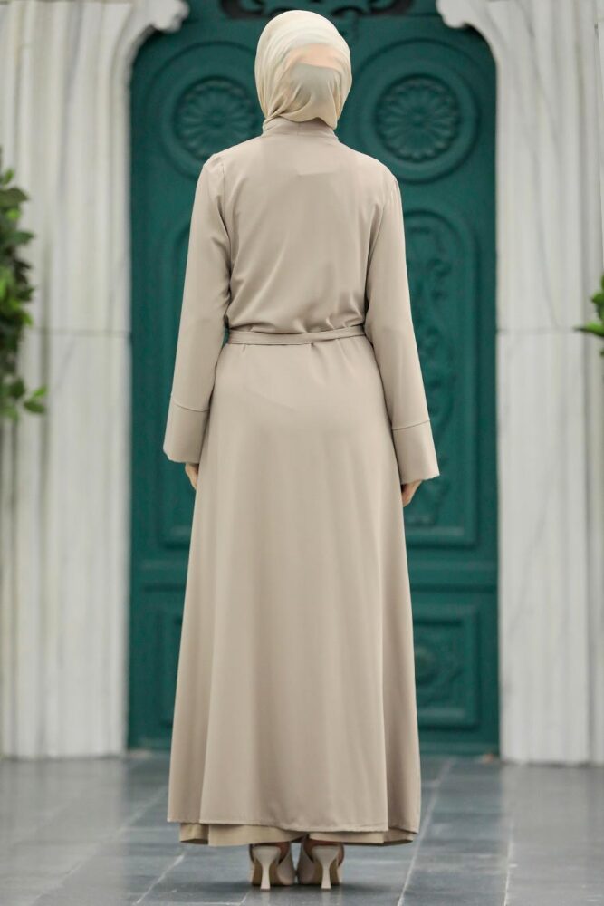  Detaylı Vizon Tesettür Abaya 34930V - 4