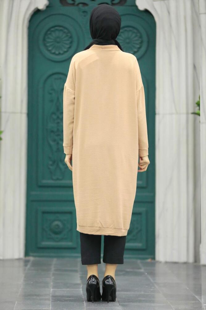 Neva Style - Düğmeli Bisküvi Tesettür Kap 57290BS - 2
