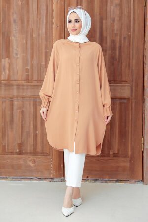 Neva Style - Düğmeli Bisküvi Tesettür Tunik 6312BS - 1