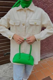 Neva Style - Düğmeli Krem Tesettür Ceket 9255KR - Thumbnail
