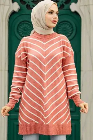 Dusty Rose High Quality Knitwear Tunic 81861GK 