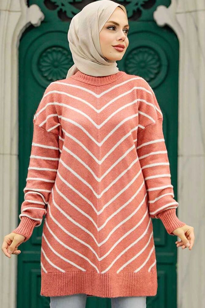 Dusty Rose High Quality Knitwear Tunic 81861GK - 1