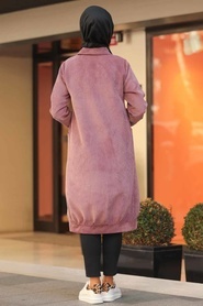 Neva Style - Dusty Rose Hijab Coat 9075GK - Thumbnail