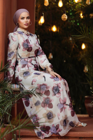 Neva Style - Dusty Rose Hijab Dress 279325GK - Thumbnail