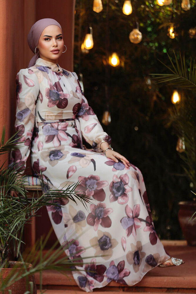Dusty Rose Hijab Dress 279325GK - 3