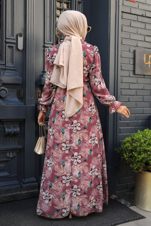 Dusty Rose Hijab Dress 29710GK - 3