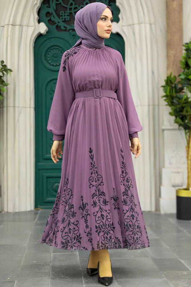 Dusty Rose Hijab Dress 3817GK - 1