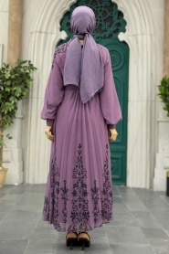 Neva Style - Dusty Rose Hijab Dress 3817GK - Thumbnail