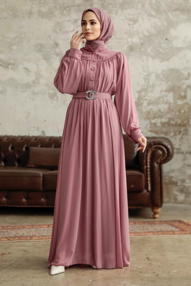 Dusty Rose Hijab For Women Dress 33284GK - 2