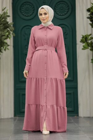 Dusty Rose Hijab For Women Dress 5849GK - 2