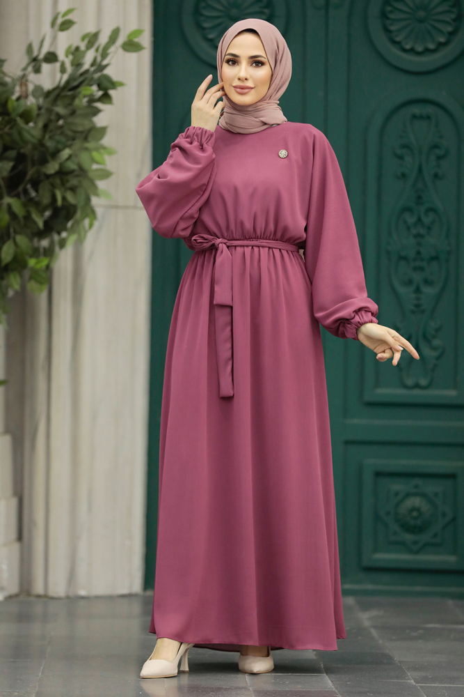 Dusty Rose Hijab For Women Dress 89621GK - 2