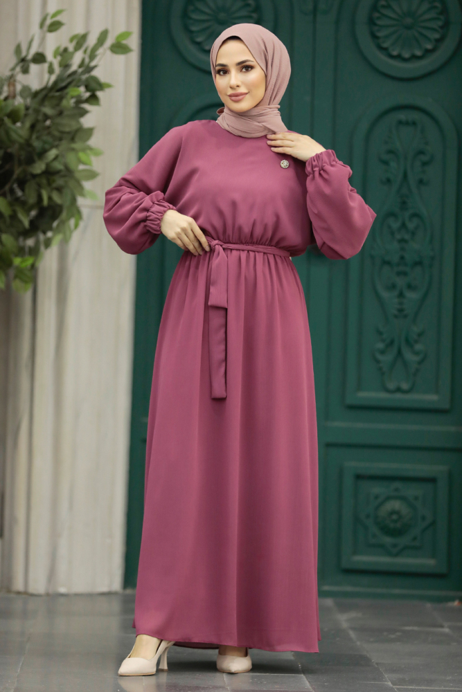 Dusty Rose Hijab For Women Dress 89621GK - 3