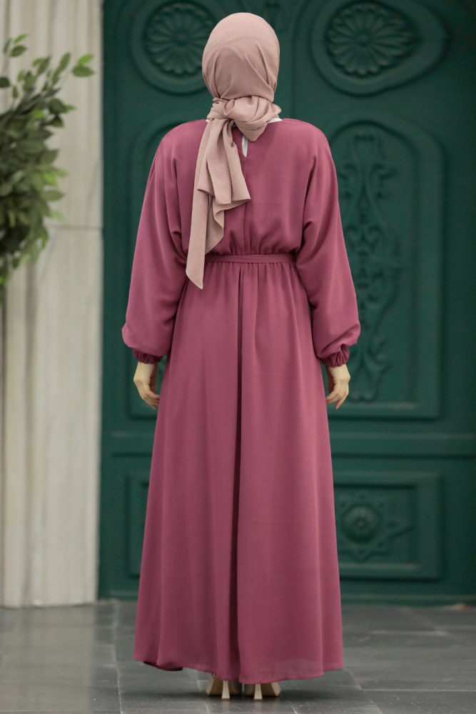 Dusty Rose Hijab For Women Dress 89621GK - 4