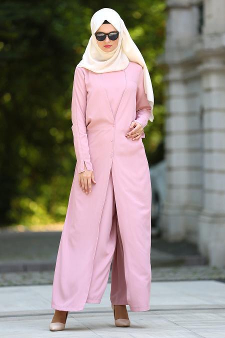 Neva Style - Dusty Rose Hijab Jumpsuits 90740GK - 2