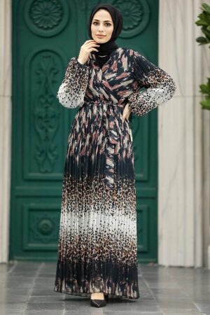 Dusty Rose Hijab Maxi Dress 3889GK - 1