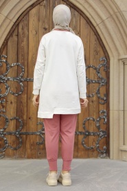 Neva Style - Dusty Rose Hijab Sportswear Dual Suit 13590GK - Thumbnail