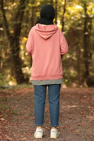 Neva Style - Dusty Rose Hijab Sweatshirt & Tunic 85010GK - Thumbnail