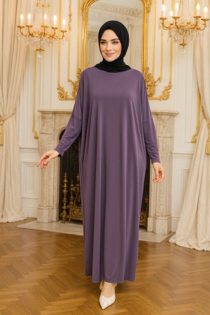 Neva Style - Dusty Rose Hijab Turkish Abaya 17801GK - 1