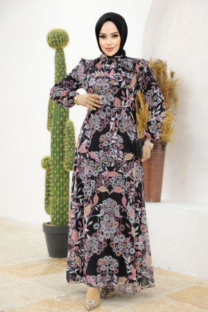 Dusty Rose Hijab Turkish Dress 27950GK - 2