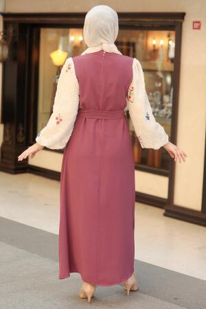 Neva Style - Dusty Rose Long Dress 12152GK - 3