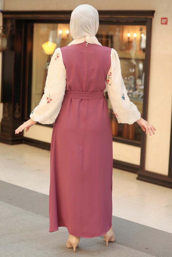 Neva Style - Dusty Rose Long Dress 12152GK - 3