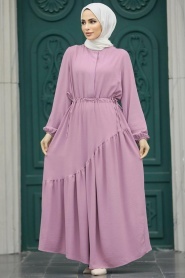 Neva Style - Dusty Rose Long Dress 5911GK - Thumbnail